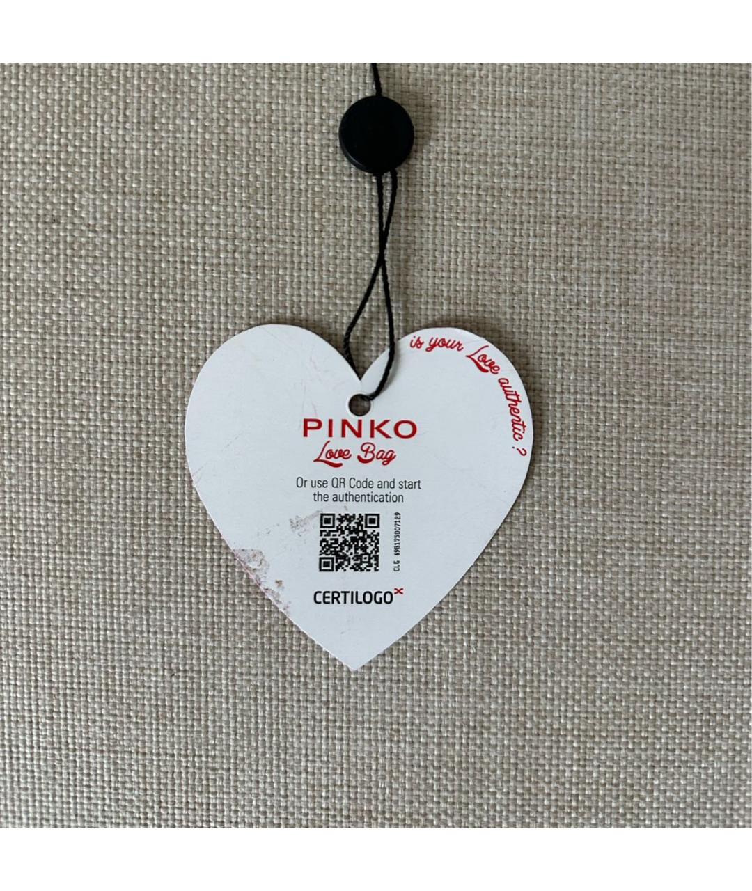 PINKO Черная кожаная сумка через плечо, фото 8