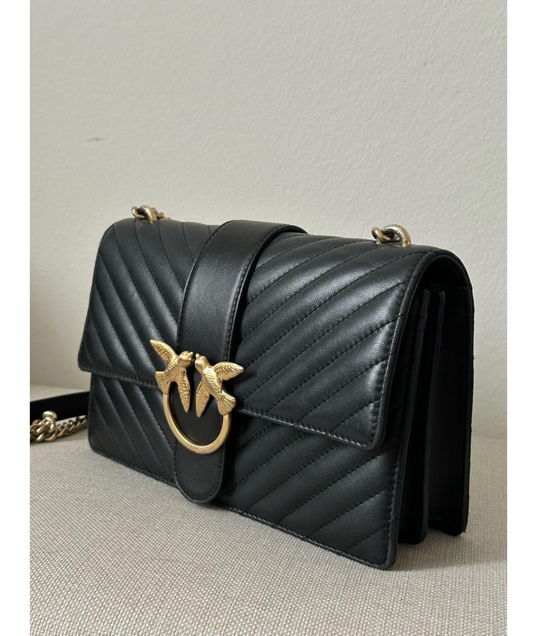 PINKO Черная кожаная сумка через плечо, фото 2