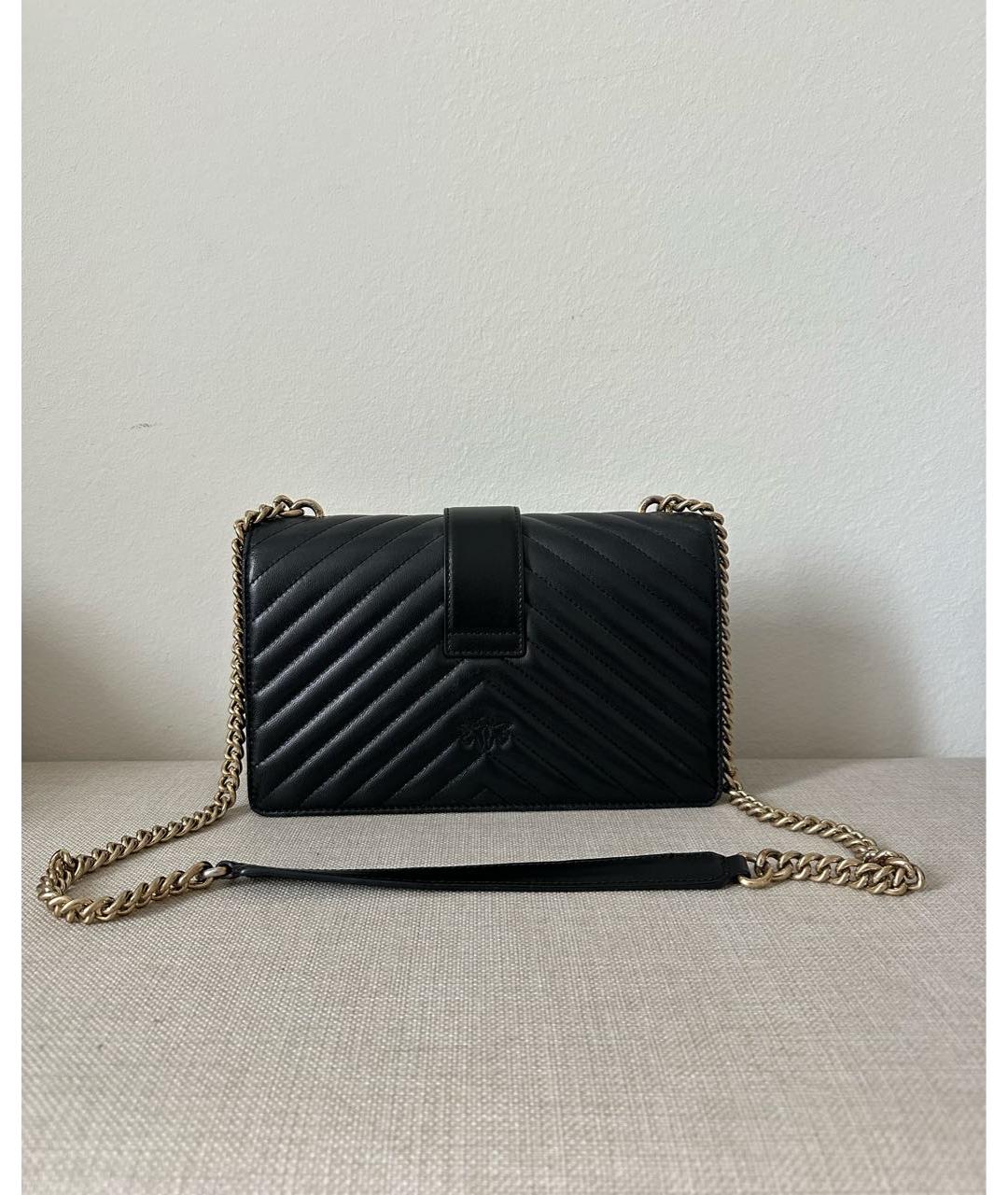 PINKO Черная кожаная сумка через плечо, фото 3