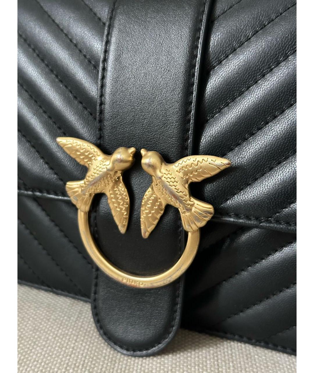 PINKO Черная кожаная сумка через плечо, фото 5