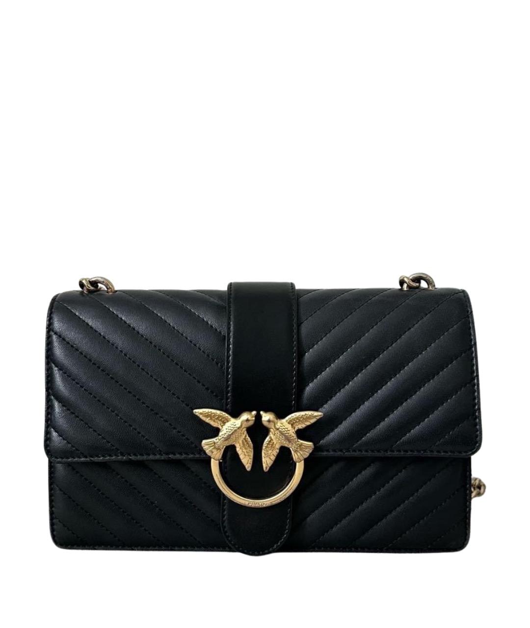 PINKO Черная кожаная сумка через плечо, фото 9