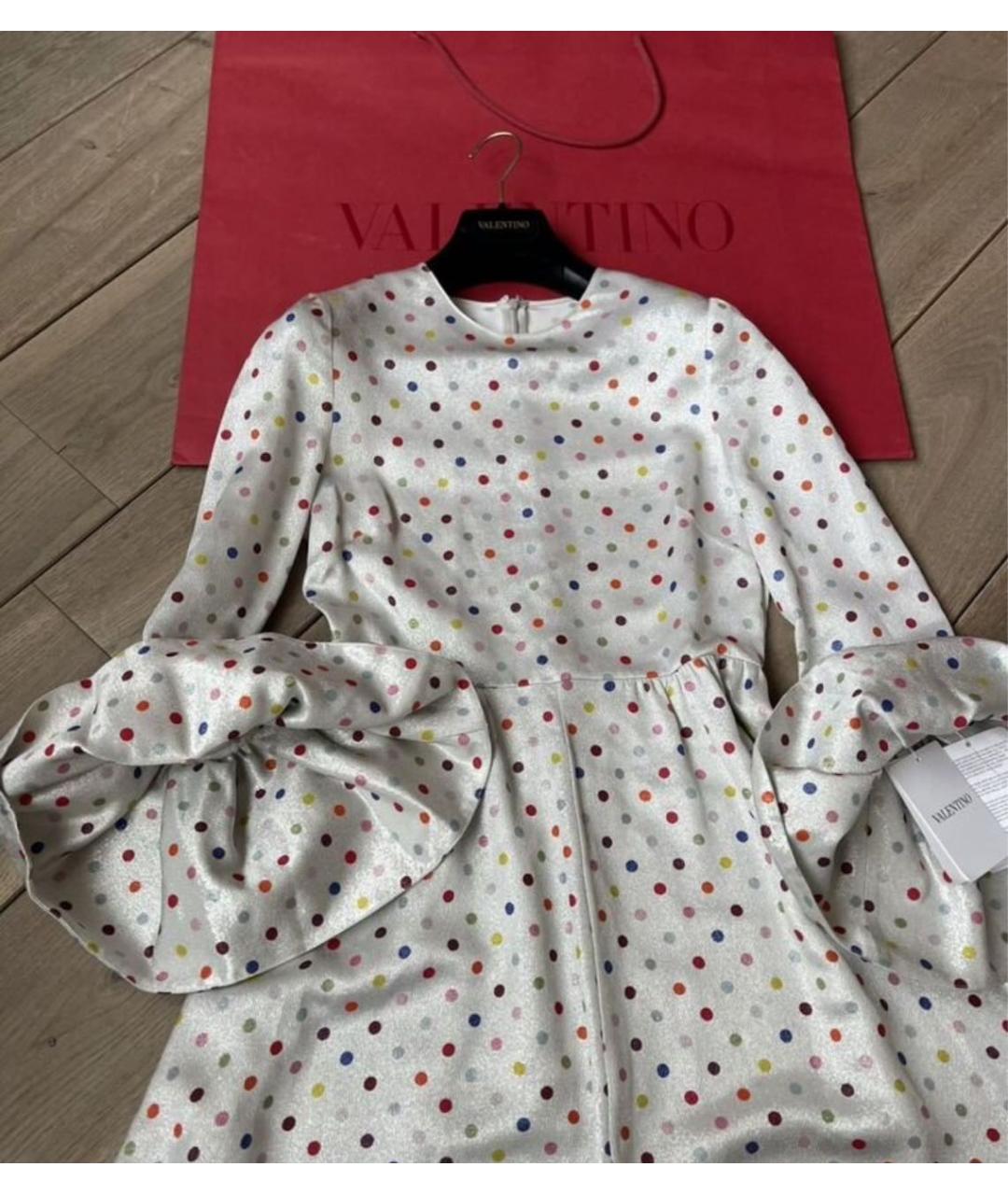 VALENTINO Белое вискозное коктейльное платье, фото 4