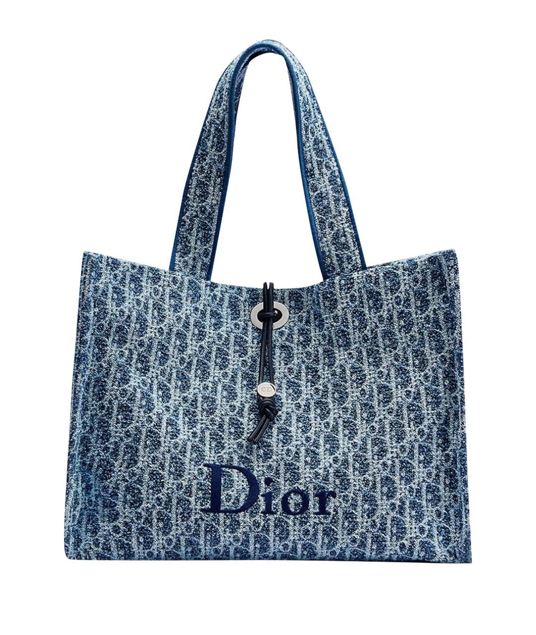 CHRISTIAN DIOR Синяя сумка тоут, фото 1