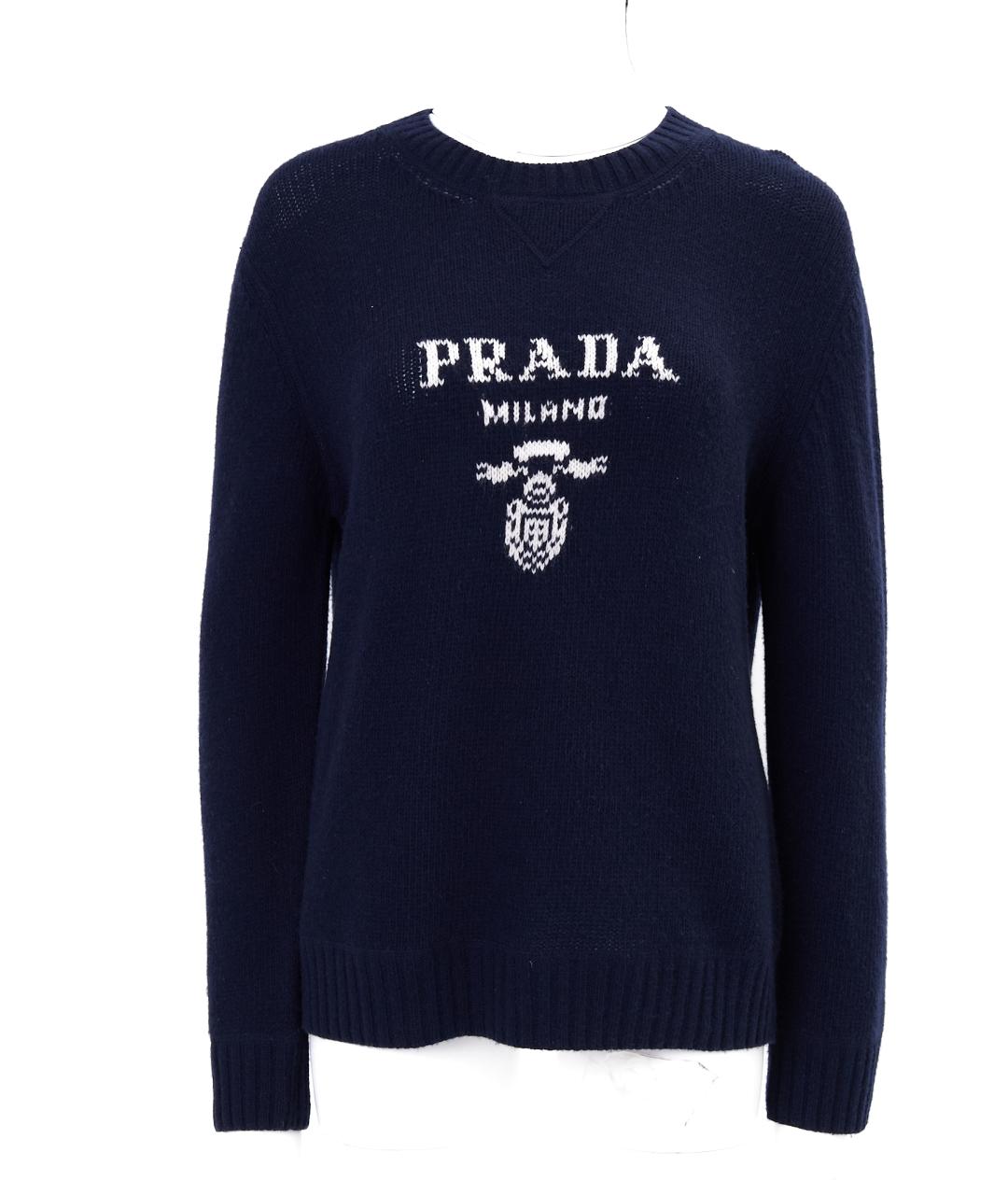 PRADA Синий шерстяной джемпер / свитер, фото 7