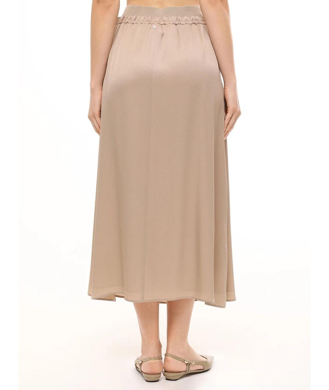 LORENA ANTONIAZZI Бежевая ацетатная юбка миди, фото 3
