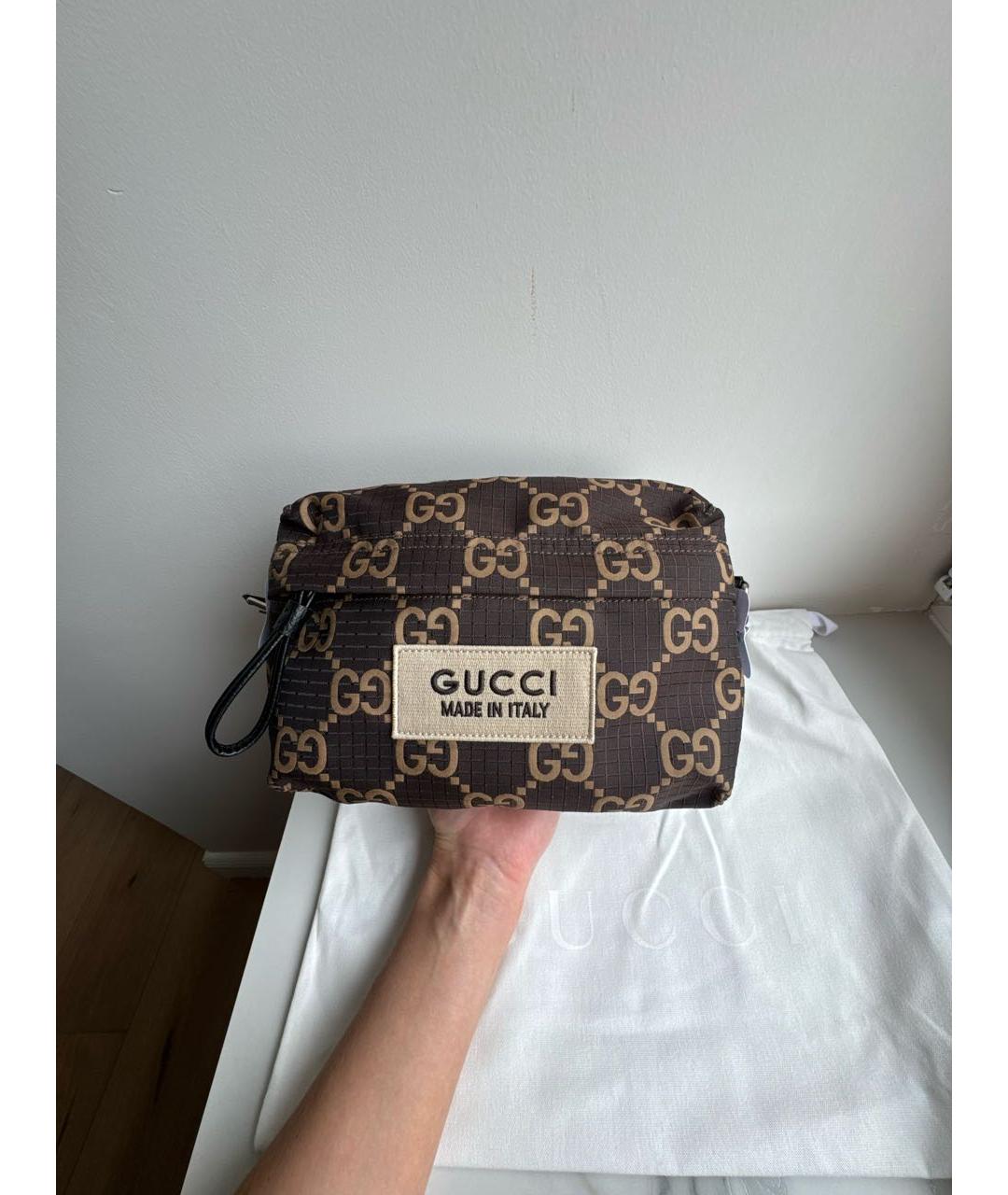 GUCCI Коричневая тканевая сумка на плечо, фото 7