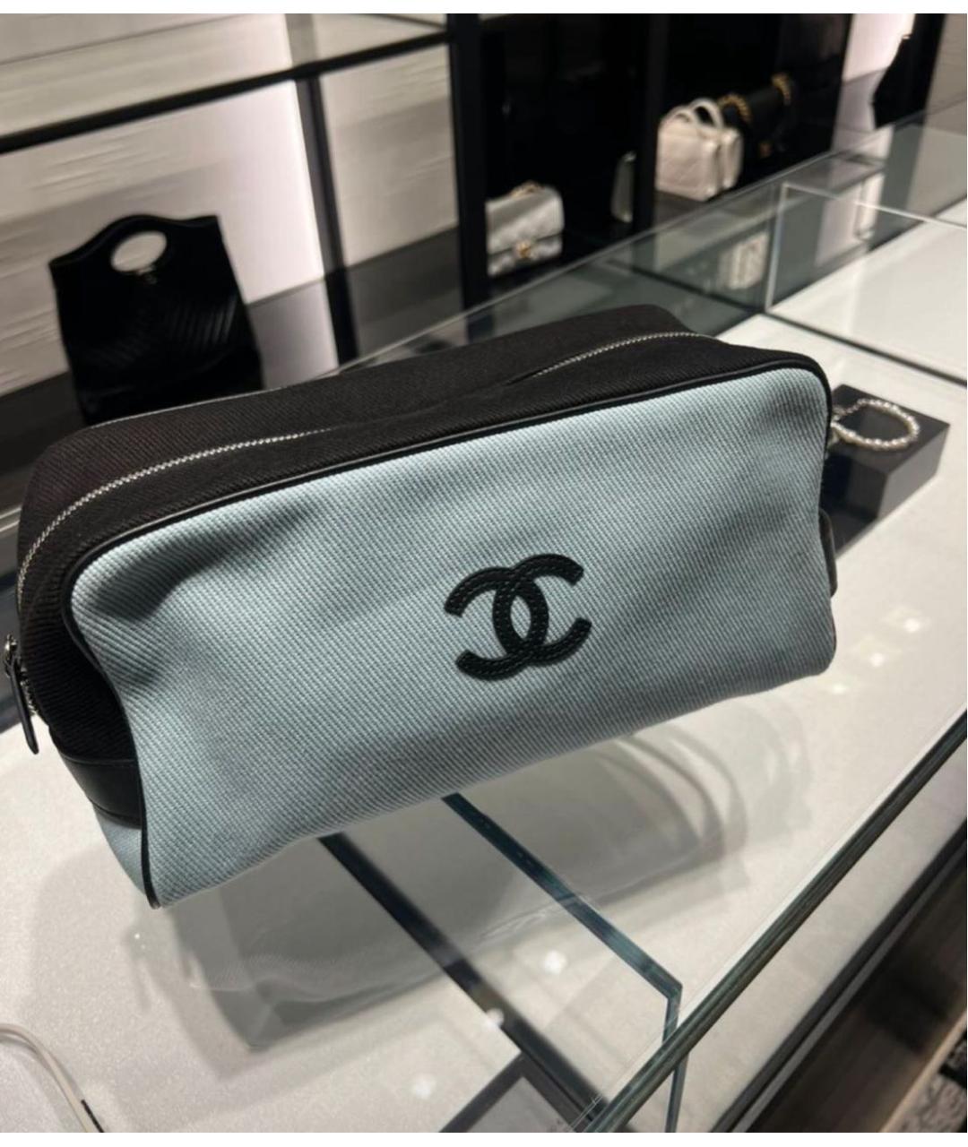 CHANEL Синяя тканевая косметичка, фото 2