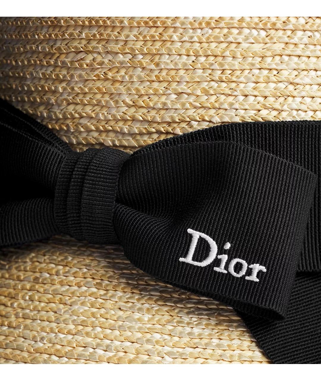 CHRISTIAN DIOR Бежевая соломенная шляпа, фото 4