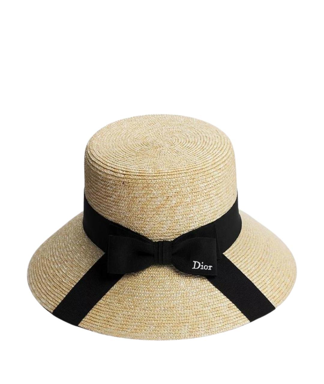 CHRISTIAN DIOR Бежевая соломенная шляпа, фото 2