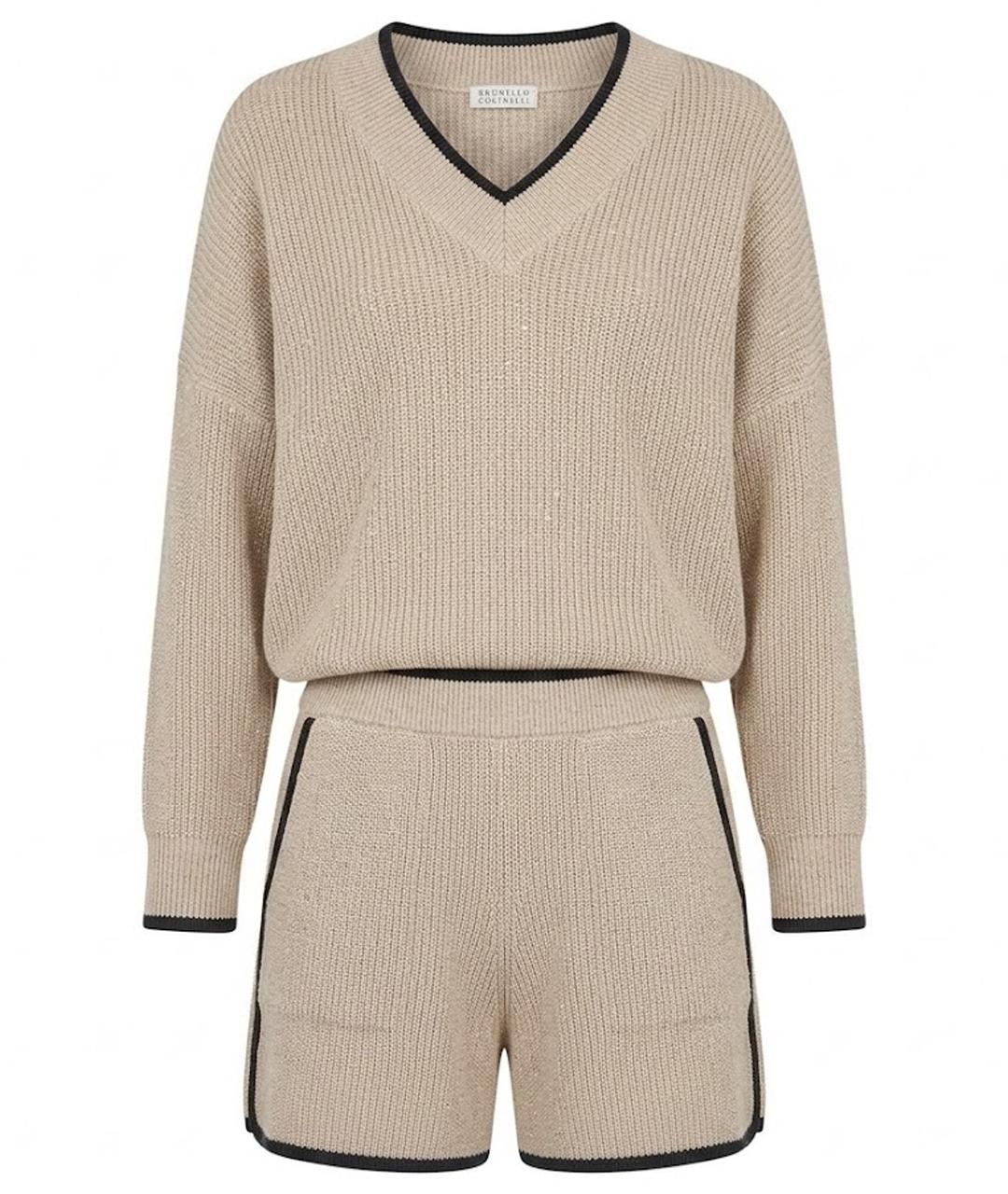 BRUNELLO CUCINELLI Бежевый хлопковый костюм с брюками, фото 1