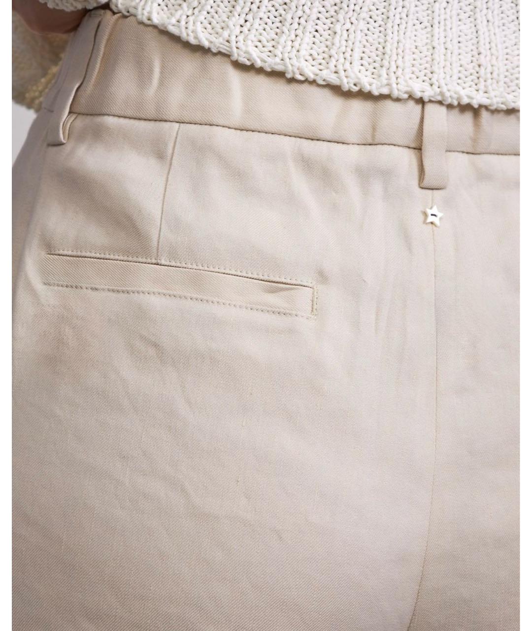 LORENA ANTONIAZZI Бежевые льняные брюки широкие, фото 5