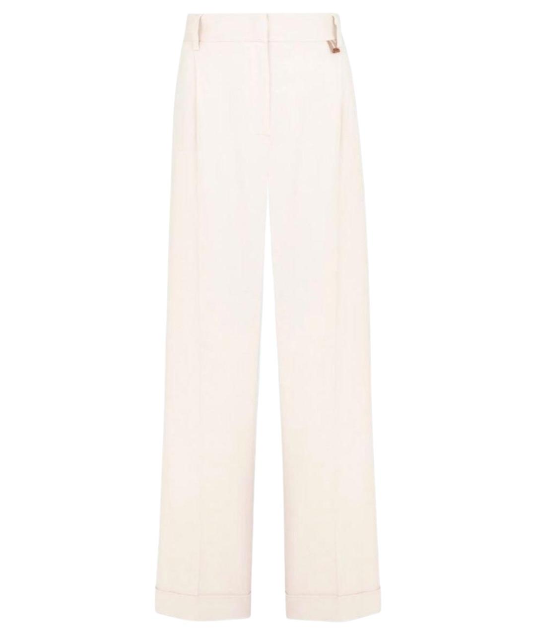 LORENA ANTONIAZZI Бежевые льняные брюки широкие, фото 1