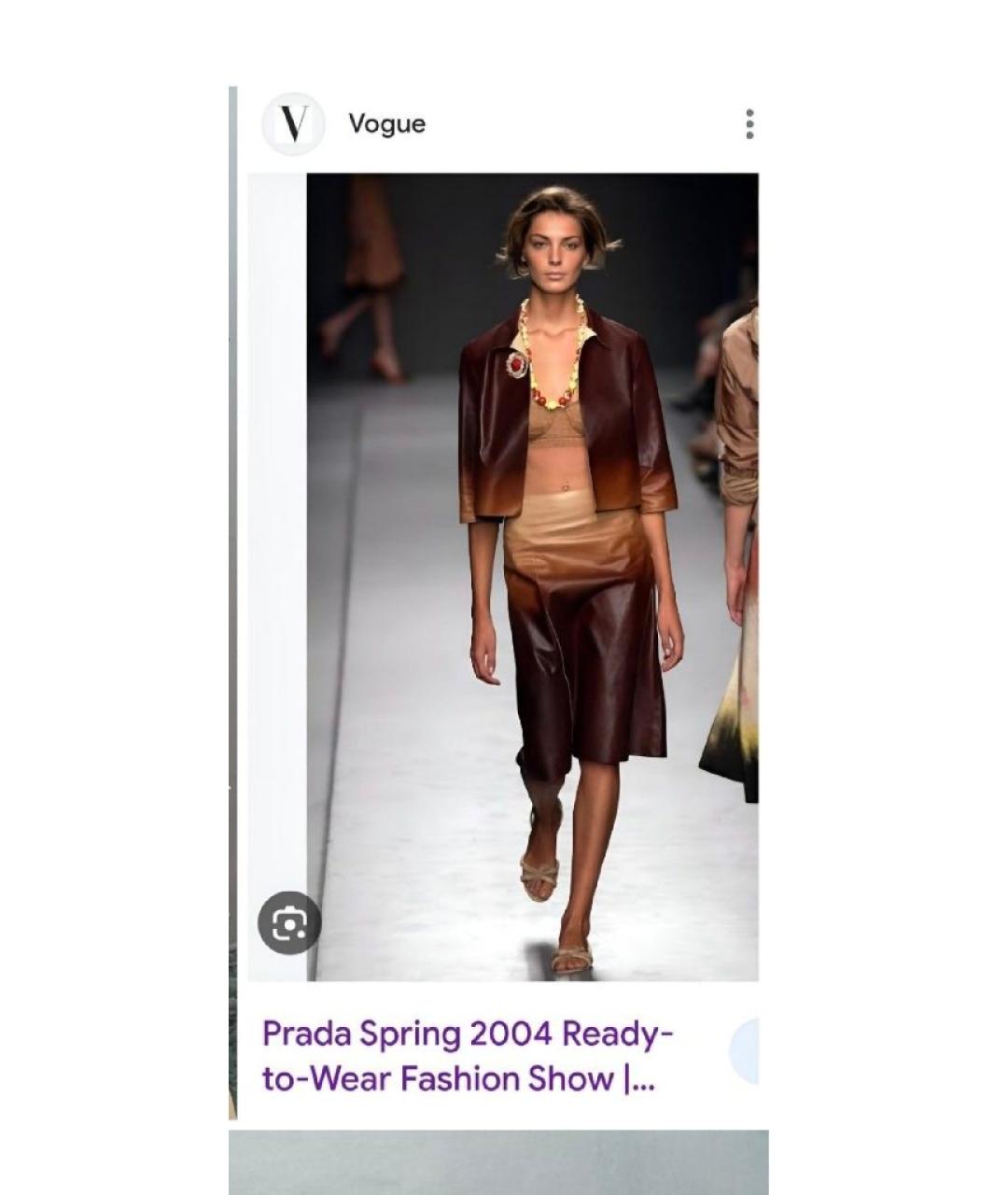 PRADA Коричневая кожаная куртка, фото 4