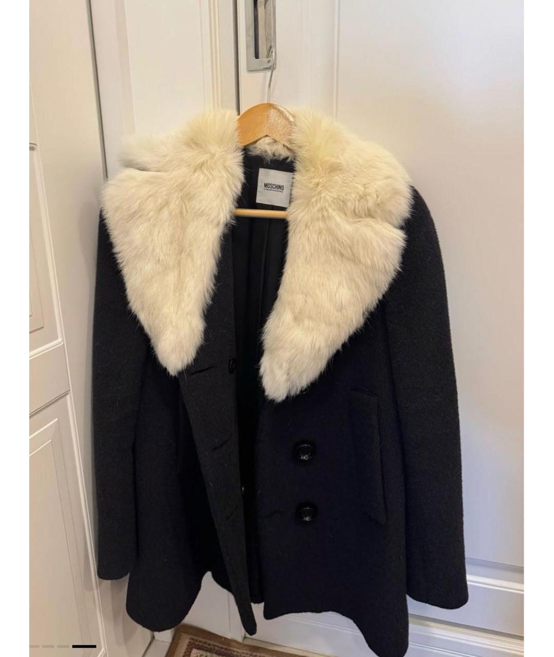 MOSCHINO Черное шерстяное пальто, фото 4