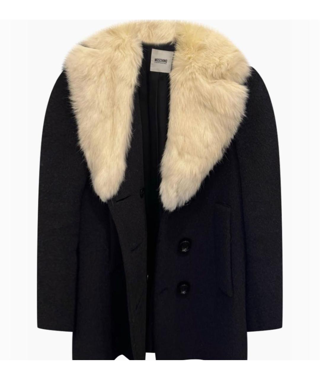 MOSCHINO Черное шерстяное пальто, фото 5