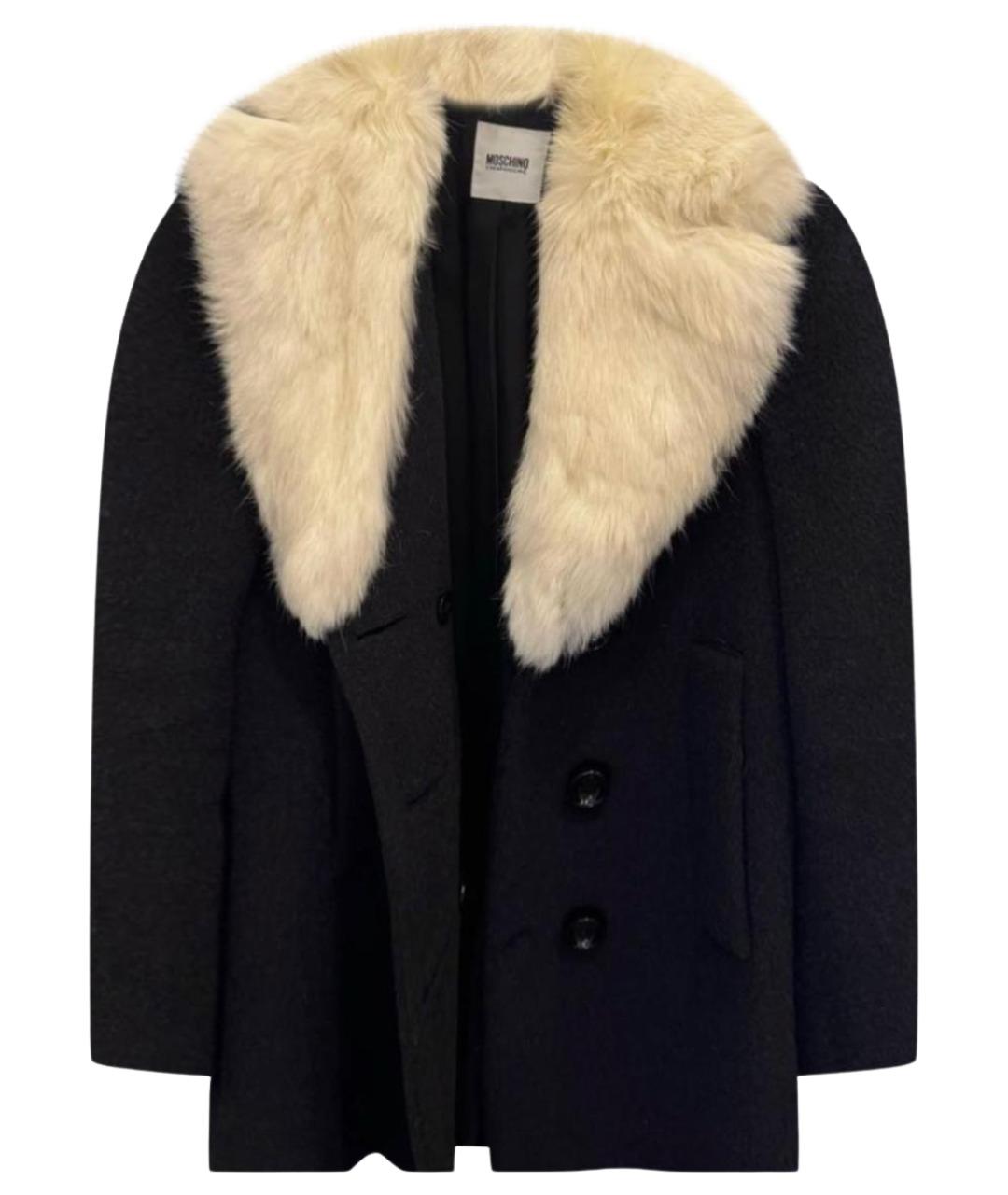 MOSCHINO Черное шерстяное пальто, фото 1