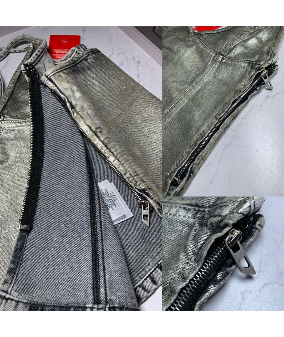 DIESEL Серебрянный хлопковый корсет, фото 6