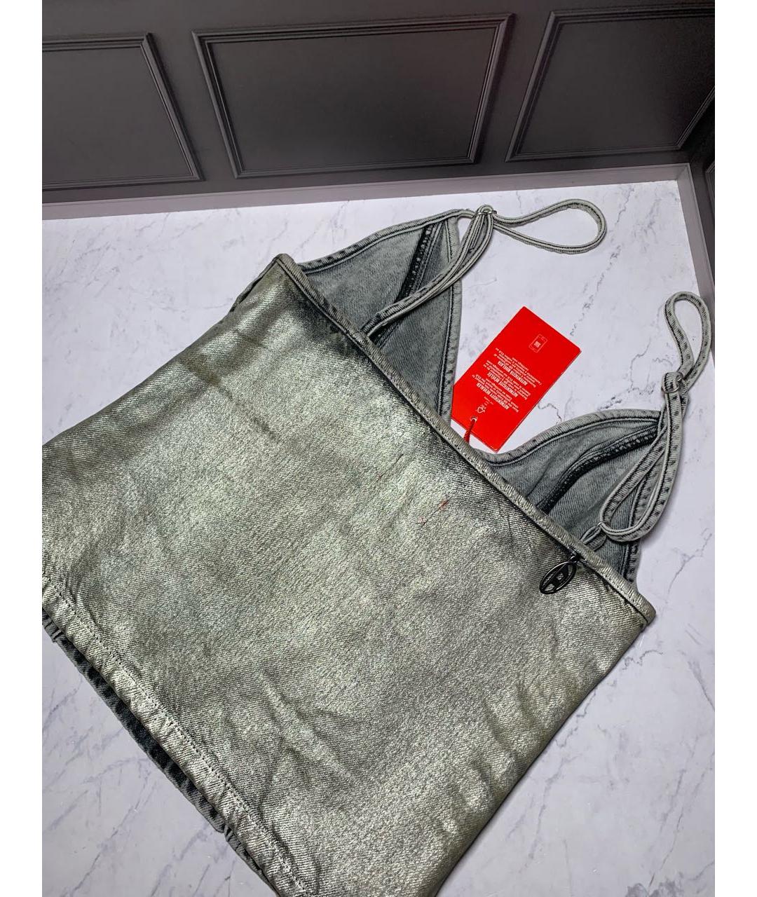 DIESEL Серебрянный хлопковый корсет, фото 4