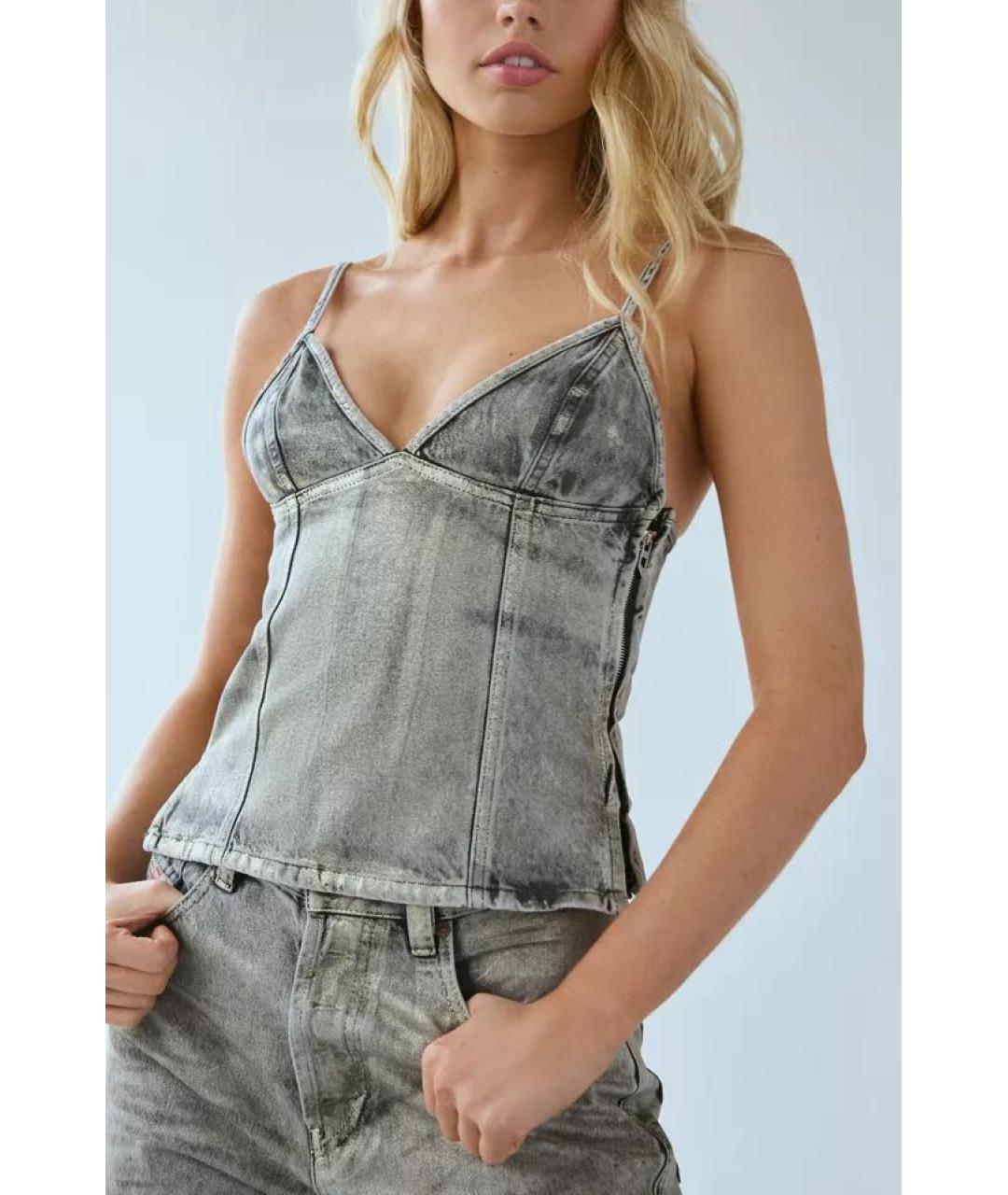 DIESEL Серебрянный хлопковый корсет, фото 2