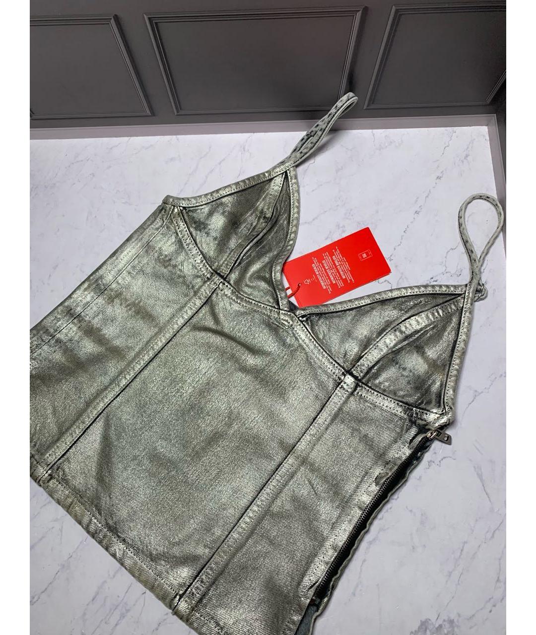 DIESEL Серебрянный хлопковый корсет, фото 3