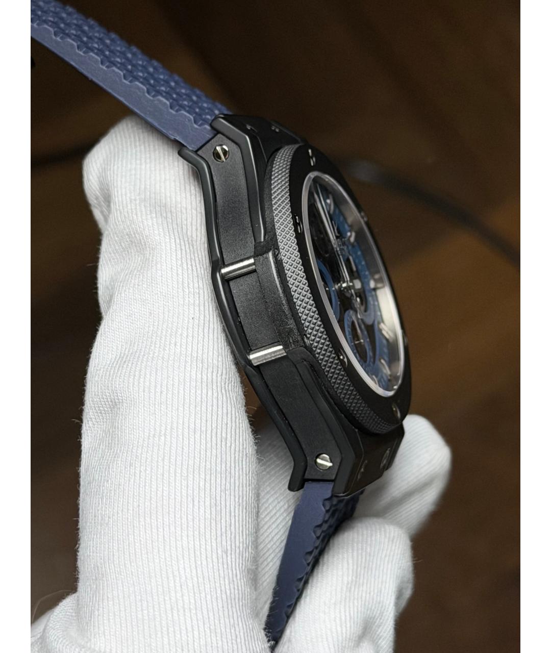 HUBLOT Темно-синие керамические часы, фото 5