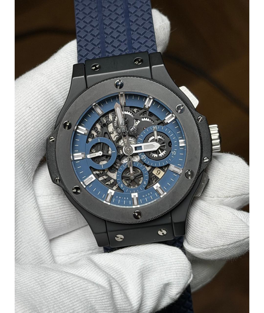 HUBLOT Темно-синие керамические часы, фото 2