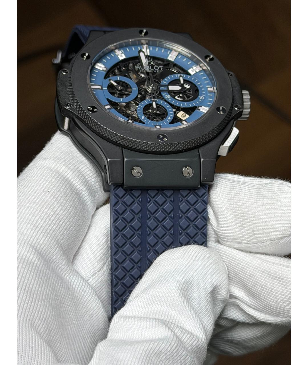 HUBLOT Темно-синие керамические часы, фото 6