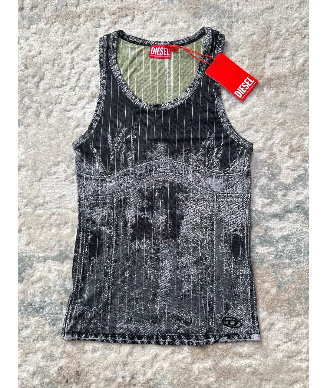 DIESEL Серая полиамидовая майка, фото 4