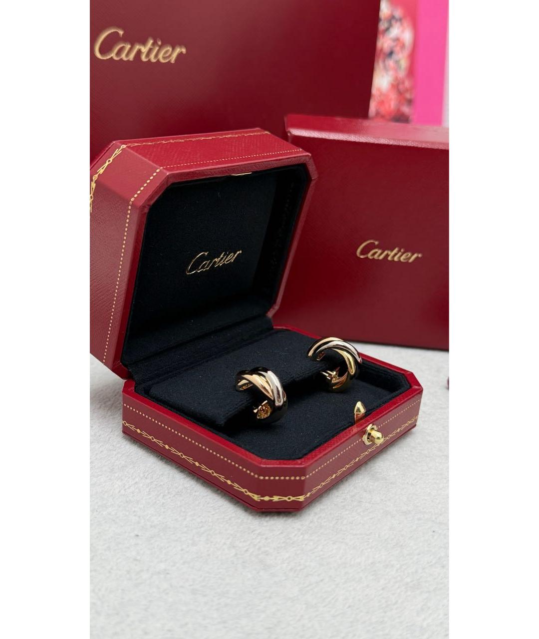 CARTIER Белые серьги из желтого золота, фото 7