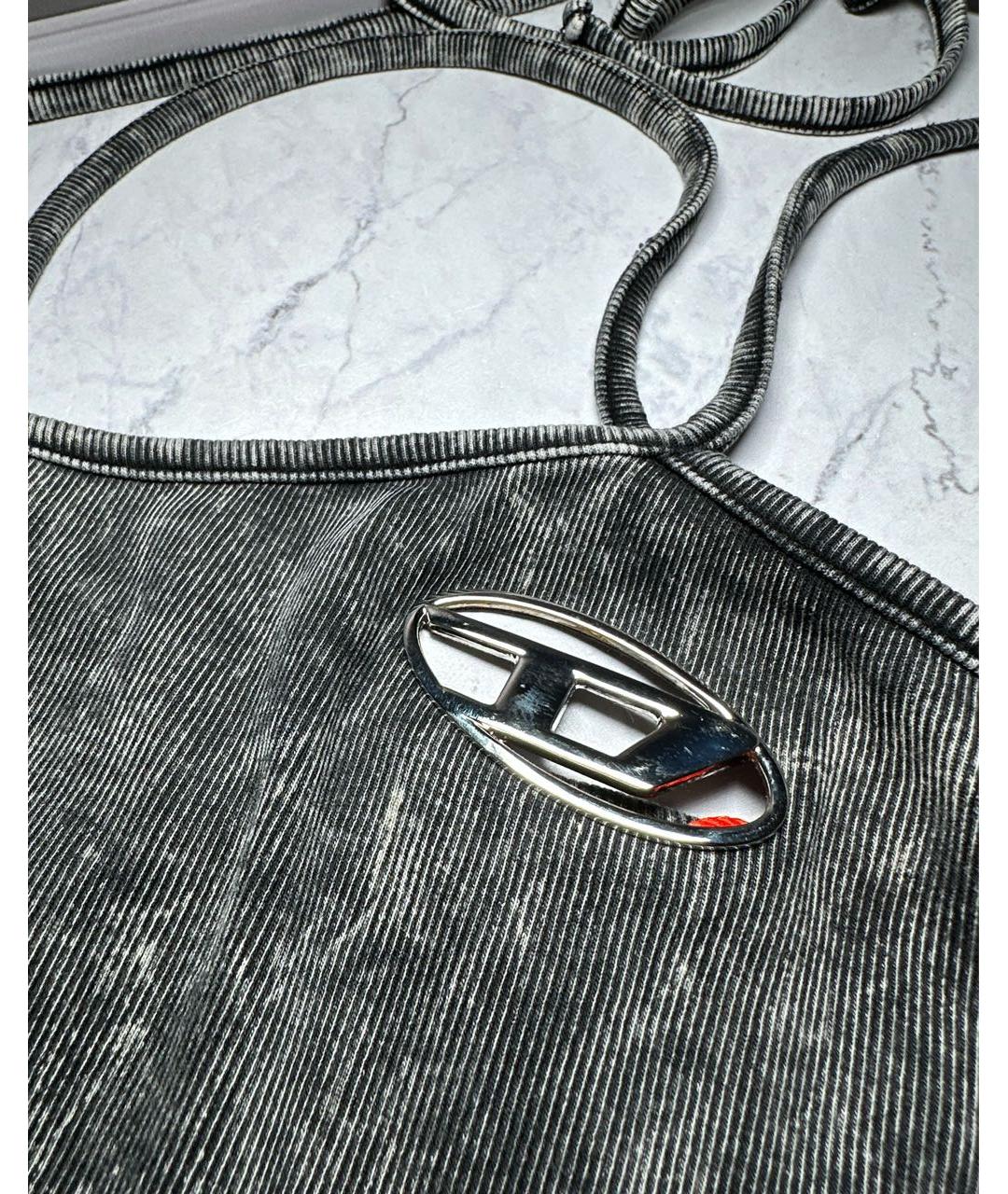 DIESEL Серая хлопко-эластановая майка, фото 8