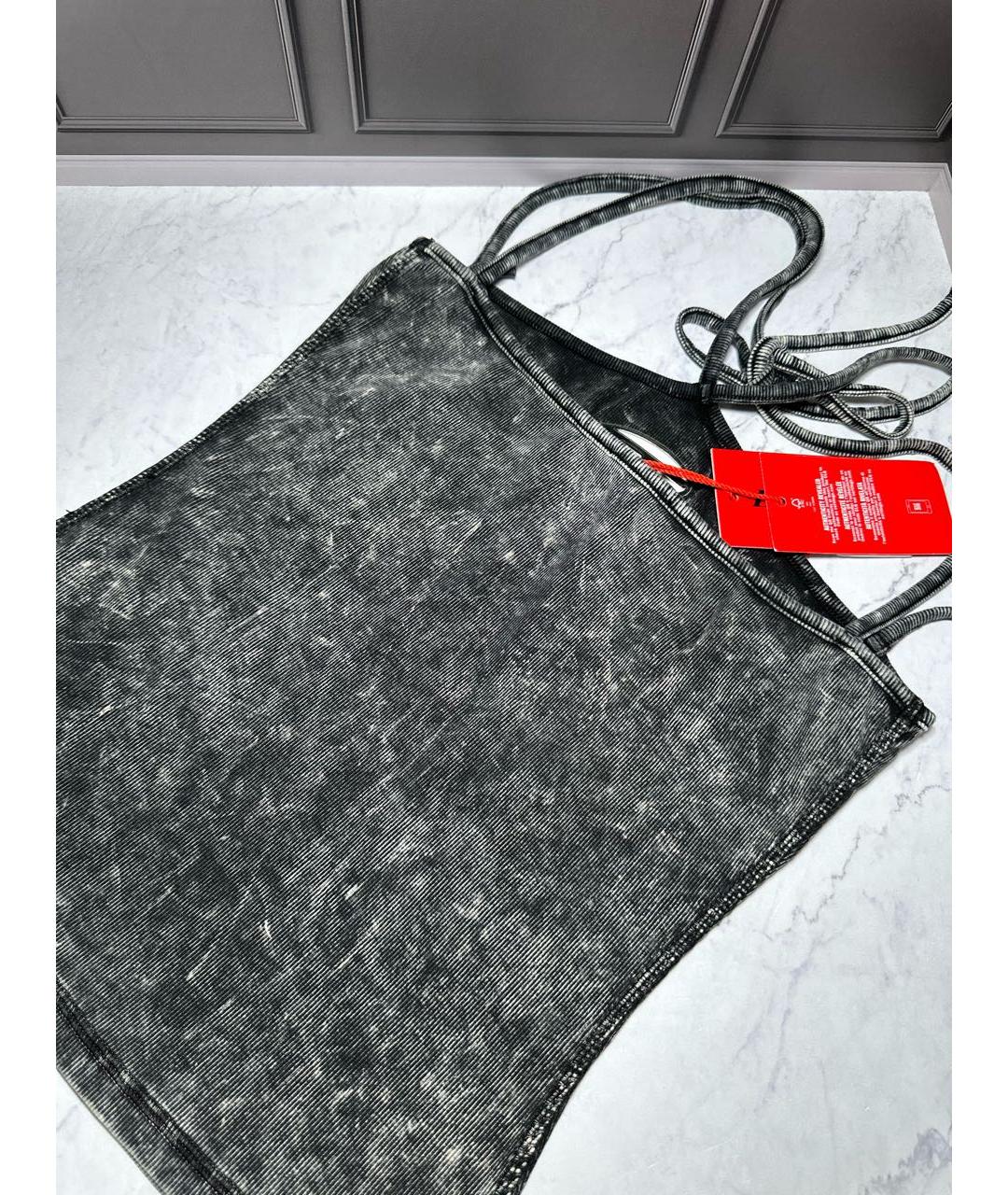 DIESEL Серая хлопко-эластановая майка, фото 7