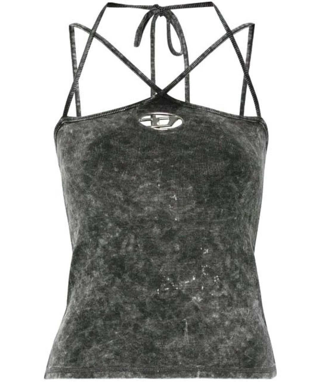 DIESEL Серая хлопко-эластановая майка, фото 1