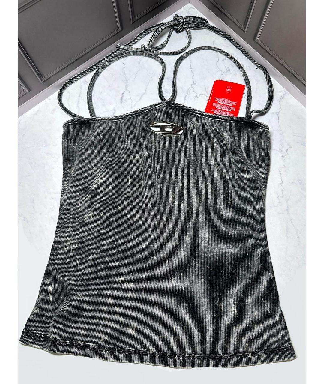 DIESEL Серая хлопко-эластановая майка, фото 2