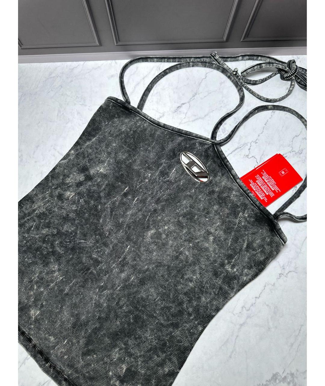 DIESEL Серая хлопко-эластановая майка, фото 6