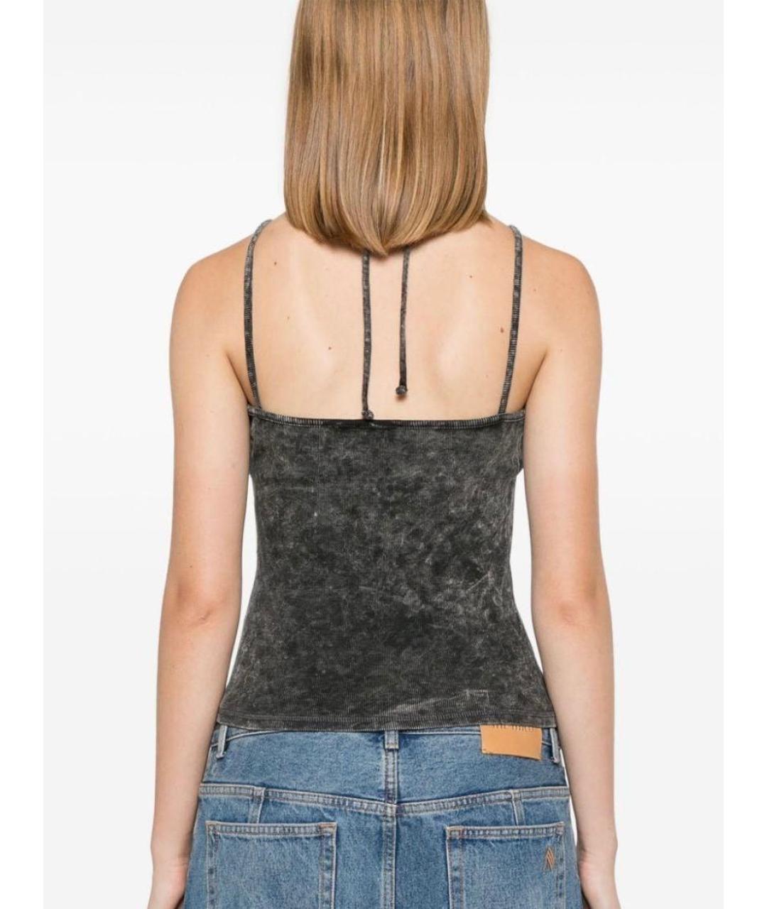 DIESEL Серая хлопко-эластановая майка, фото 5