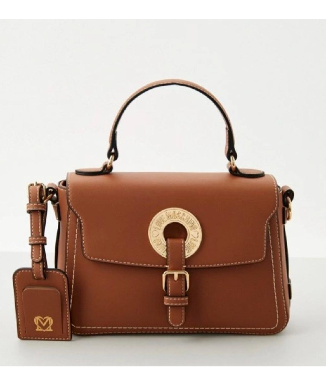 LOVE MOSCHINO Коричневая сумка с короткими ручками из искусственной кожи, фото 6