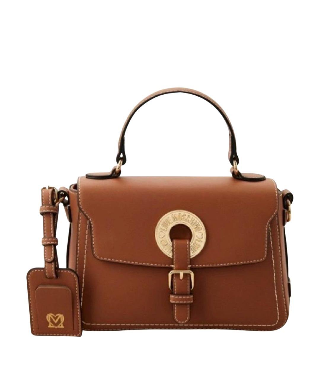 LOVE MOSCHINO Коричневая сумка с короткими ручками из искусственной кожи, фото 1