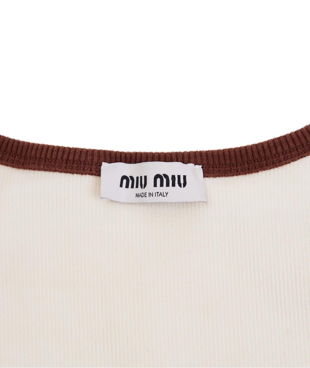 MIU MIU Белое хлопковое повседневное платье, фото 3