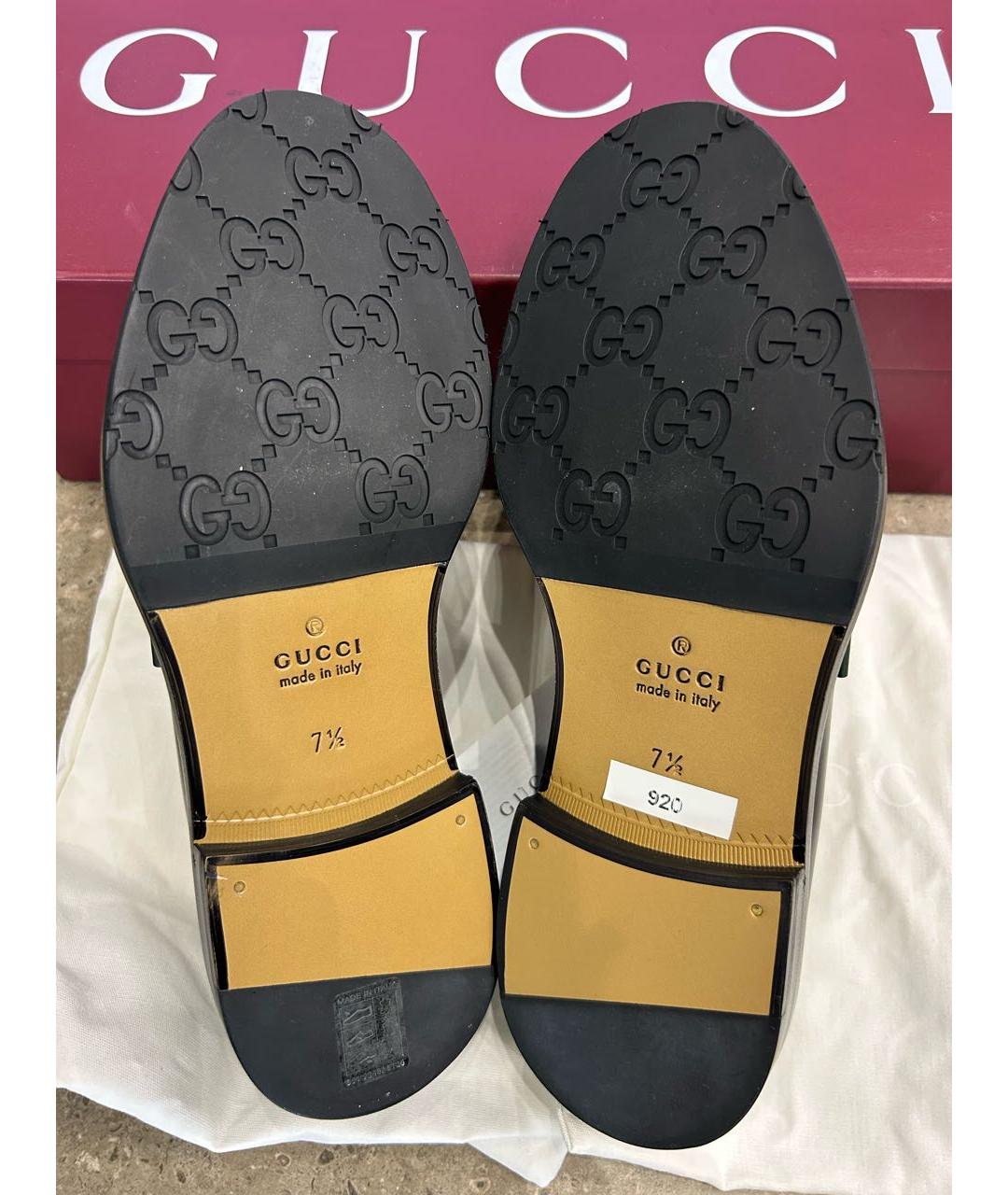 GUCCI Черные кожаные лоферы, фото 5