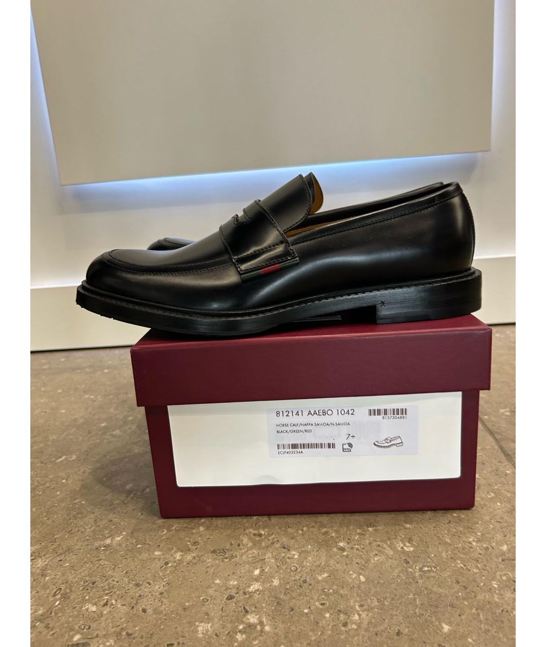 GUCCI Черные кожаные лоферы, фото 7