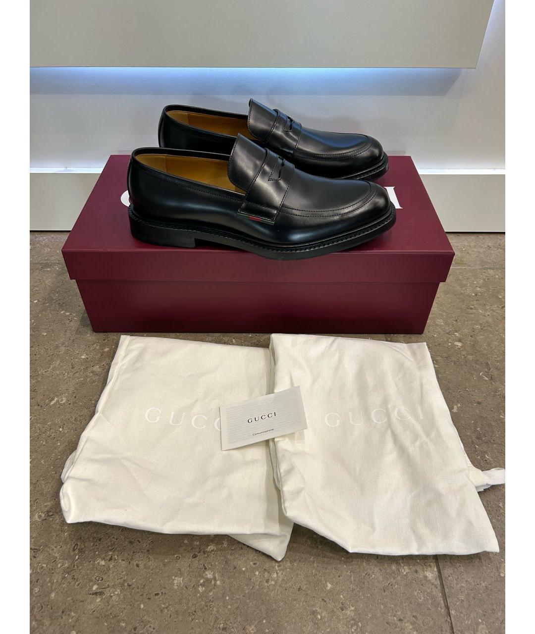 GUCCI Черные кожаные лоферы, фото 2