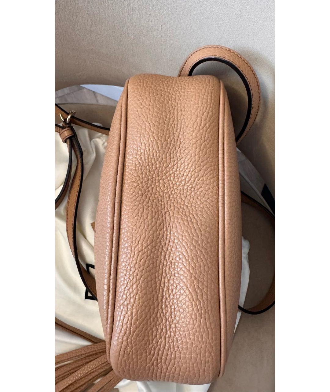 GUCCI Бежевая кожаная сумка через плечо, фото 7