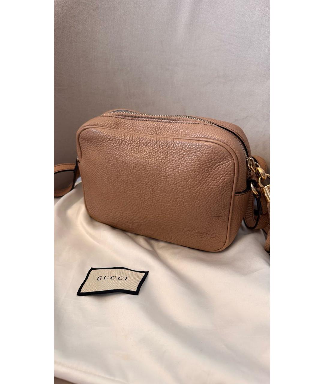 GUCCI Бежевая кожаная сумка через плечо, фото 3