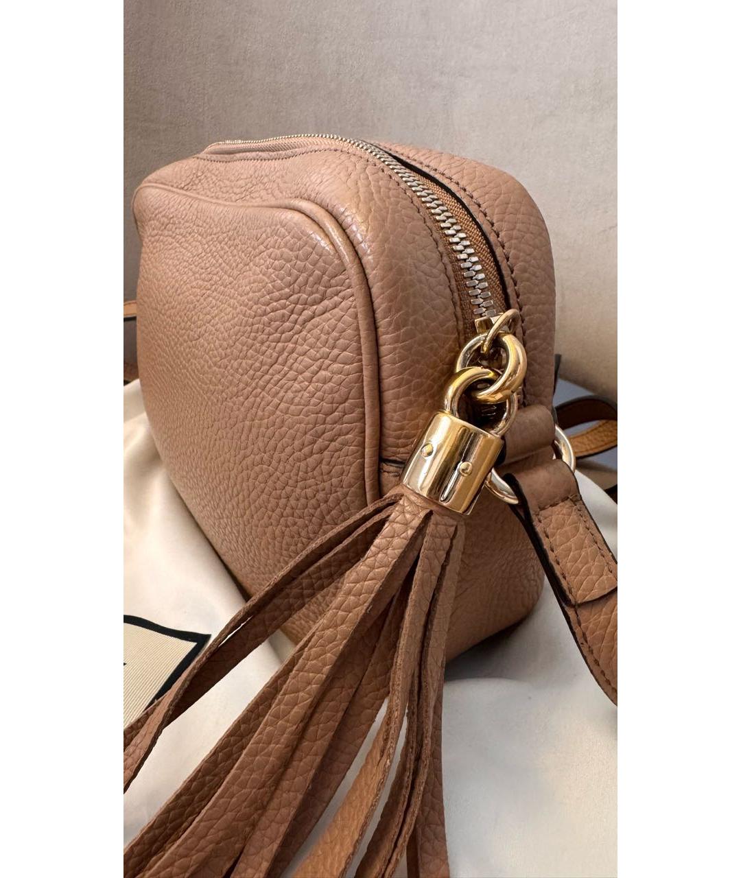 GUCCI Бежевая кожаная сумка через плечо, фото 2