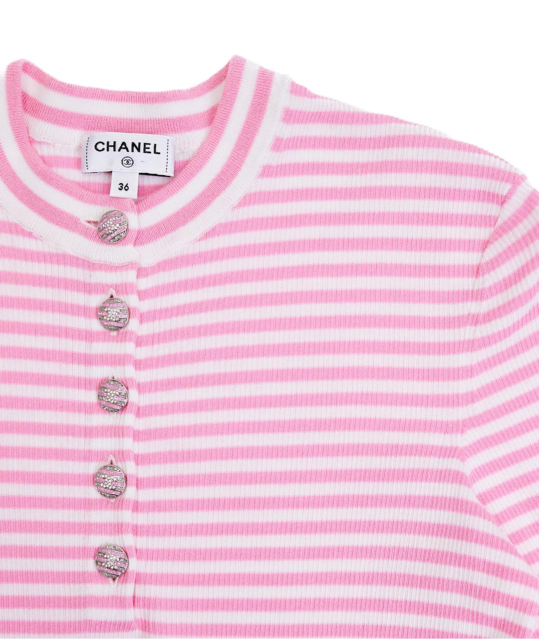 CHANEL Розовая хлопковая футболка, фото 3