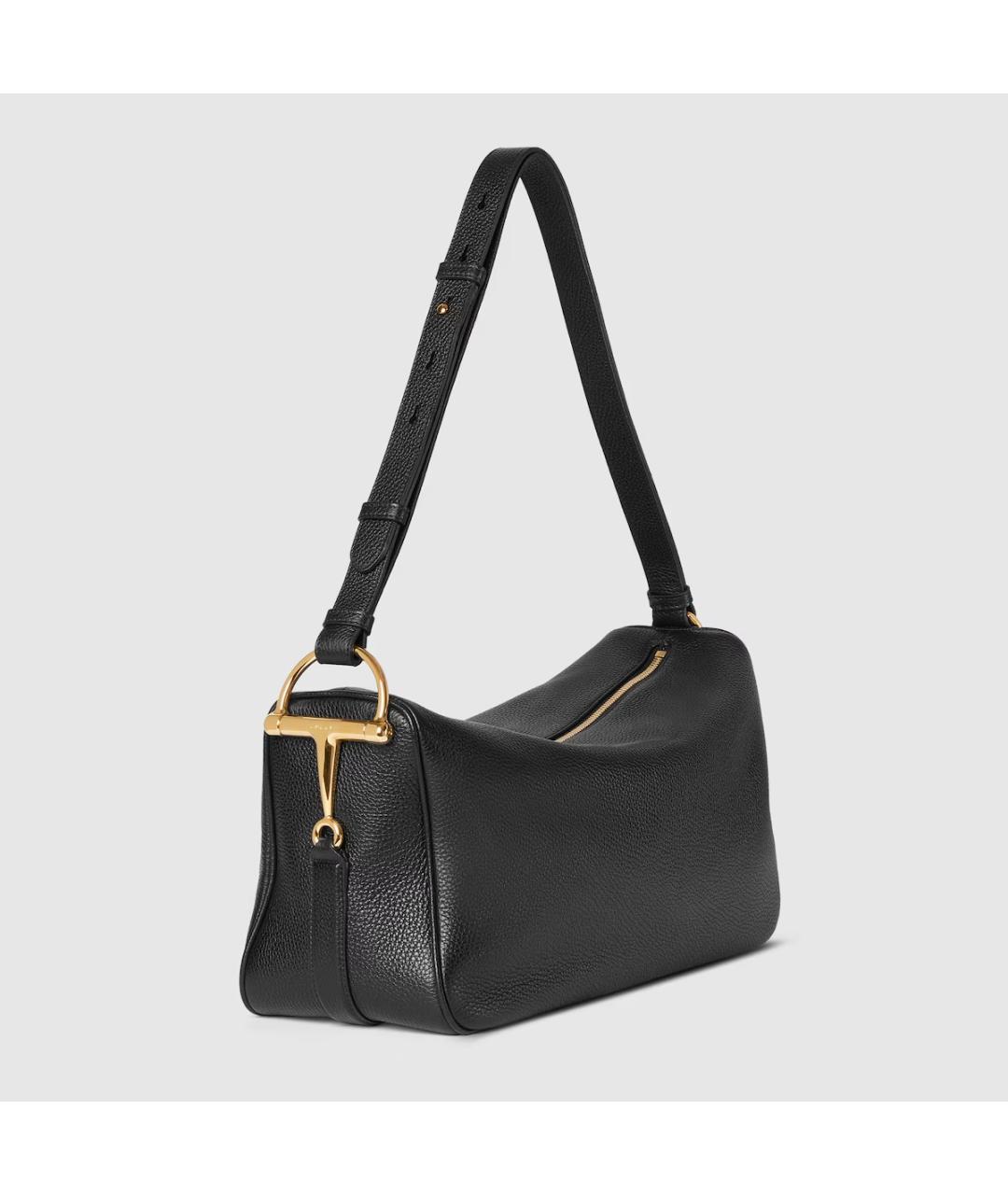 GUCCI Черная кожаная сумка через плечо, фото 2