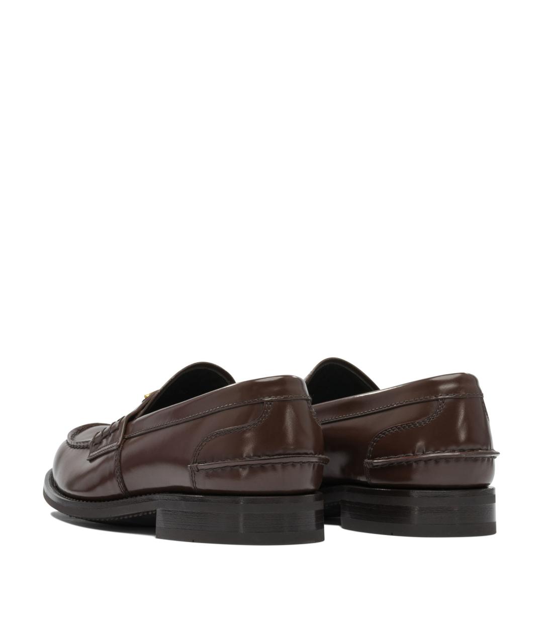 PRADA Коричневые кожаные лоферы, фото 4