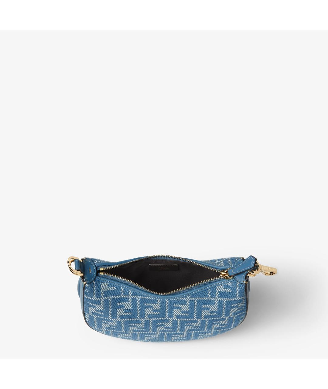 FENDI Голубая хлопковая сумка с короткими ручками, фото 3