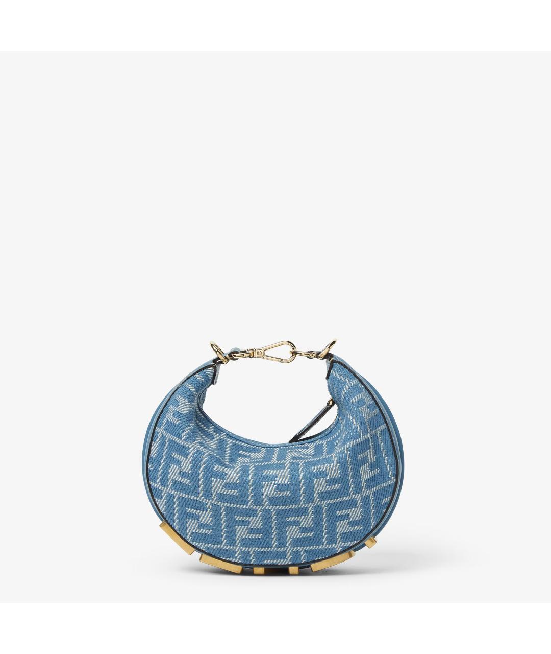 FENDI Голубая хлопковая сумка с короткими ручками, фото 1