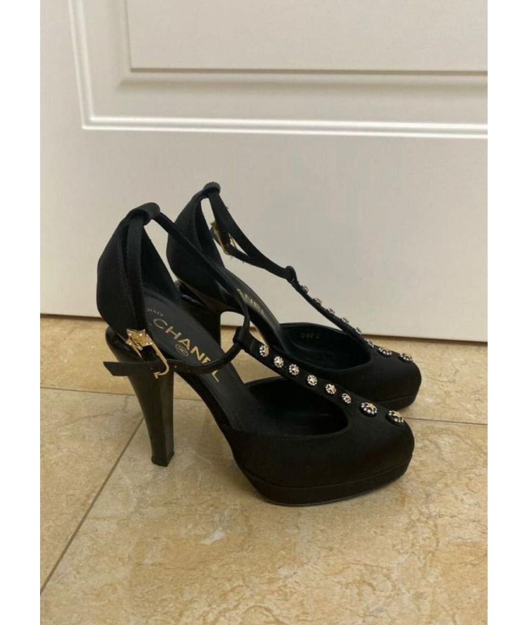 CHANEL Черные текстильные туфли, фото 6